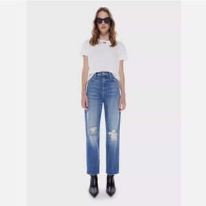 MOTHER | High Waisted Study Hover Straight Jeans (Something to Reveal) Sz 32 NWT